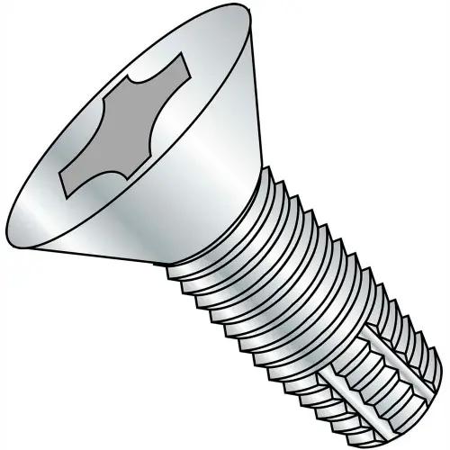 Place Order 1/4-20X1 Phillips Flat Thread Cutting Screw Type F Fully Threaded Zinc Bake, Pkg of 3000