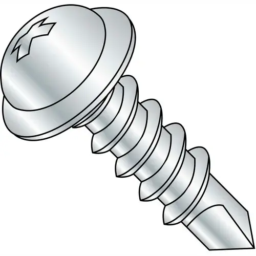 Time-Limited 8 x 3/4 Phillips Round Washer Head Self Drilling Screw Full Thread Zinc Bake - Pkg of 10000