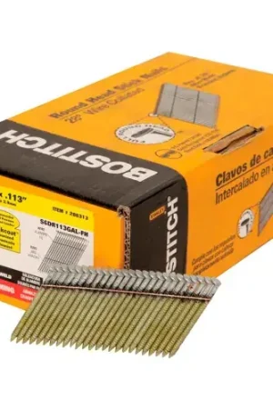 Last Chance Bostitch 2" x .113 Ring Shank 28 Degree Wire Collated Full Round Head Stick Framing Nails, 2000/Qty
