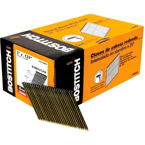 Price Cut Bostitch 3" x .131 Smooth Shank 28 Degree Framing Nails, 2000/Qty
