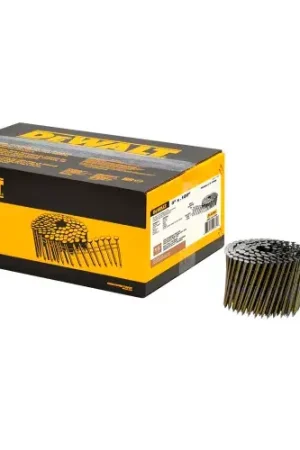 Fresh Stock DeWalt® 15 Degree Coil Framing Nail, 3" X .120" Smooth Bright, 2700/Qty