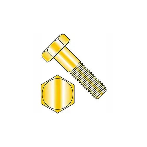 Deal Hex Head Cap Screw - M12 x 1.75 x 150mm - Steel - Zinc Yellow - Class 10.9 - DIN 931 - Pkg of 25