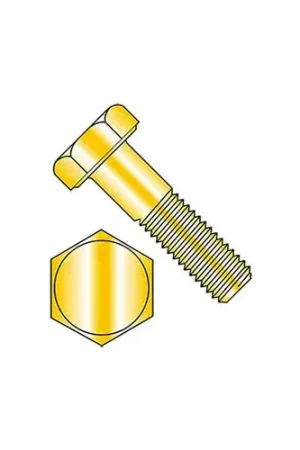 Secure Checkout Hex Head Cap Screw - M8 x 1.25 x 75mm - Steel - Zinc Yellow - Class 10.9 - DIN 931 - Pkg of 50