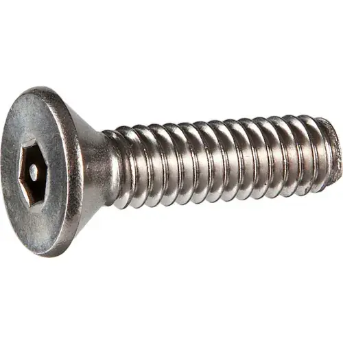 Premium 3/8-16 x 1" Tamper-Proof Security Cap Screw - Flat Socket Head - 18-8 Stainless Steel - 25 Pk
