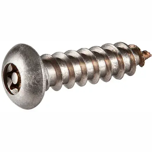 14A x 1-1/2" Security Sheet Metal Screw - Button Torx (T-27) Head - 18-8 Stainless Steel - 100 Pk Clearance