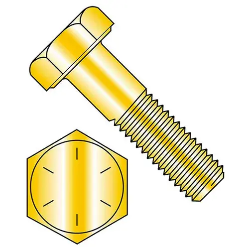 7/16-14 x 5" Hex Head Cap Screw - Steel - Zinc Yellow - UNC - Grade 8 - USA, Pack of 25 Cheap