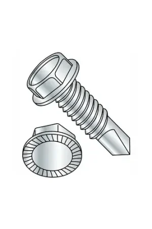 12-14 x 4" Self-Drilling Screw, Unslotted Indented Hex Washer Head, 410 Stainless Steel, Pk of 100 Hot Deal