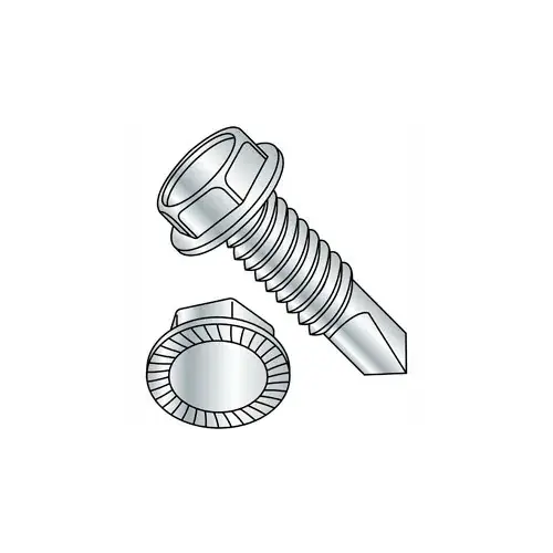 12-14 x 4" Self-Drilling Screw, Unslotted Indented Hex Washer Head, 410 Stainless Steel, Pk of 100 Hot Deal