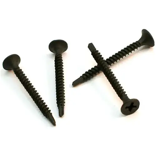 6 x 1-1/4" Drywall Screw - Phillips Bugle Head - Black Phosphate - TEK Self-Drilling Pt - 100 Pack Fan Favorite