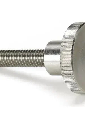 Last Chance Knurled Thumb Screw w/ Shoulder - 1/4-20 - 1/2" Thread - 1" Head Dia. - 5/8" Head H - SS