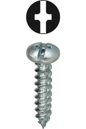 While Supplies Last L.H.Dottie® Sheet Metal Screw, Combo Pan Head, Carbon Steel, 6 x 1", 100 Pack
