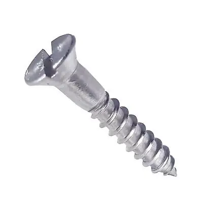 Certified 12 X 2-1/2" Wood Screws Slotted Drive Flat Head 18/8 Stainless Steel (100 / Pkg.)