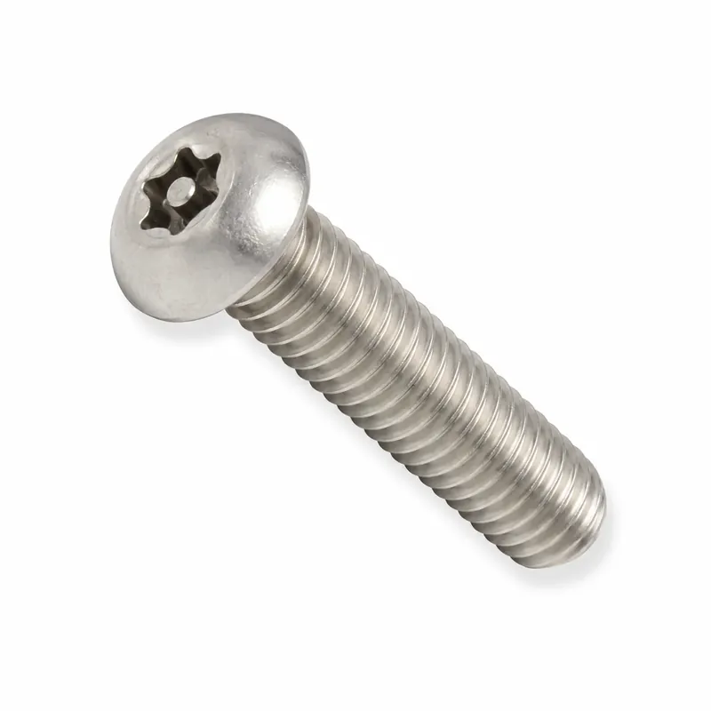 1/4-28 X 1" Tamper Resistant Machine Screws Button Head Pin-In Six Lobe Drive (T27) 18/8 Stainless Steel (100 / Pkg.) Order Now