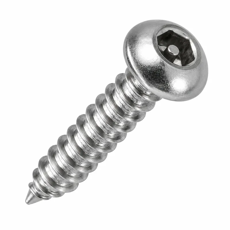 8 X 3/4" Tamper Resistant Sheet Metal Screws Button Head Pin-In Socket Drive 18/8 Stainless Steel (100 / Pkg.) Next Day Delivery