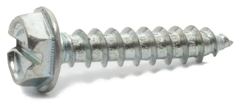 14-10 X 1-1/4" Type A Sheet Metal Screws Indented Hex Washer Head Slotted Drive 316 Stainless Steel (100 / Pkg.) Affordable
