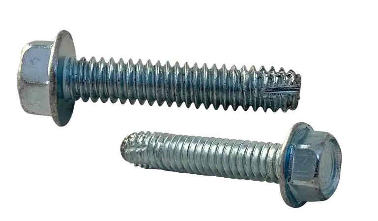 Buy Today 1/4-20 X 3" Type F Thread Cutting Screws Indented Hex Washer Head Unslotted Drive Steel Zinc & Bake (675 / Pkg.)