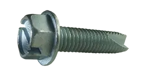 12-24 X 3/4" Type 23 Thread Cutting Screws Indented Hex Washer Head Slotted Drive Steel Zinc & Bake (5000 / Pkg.) Brand New
