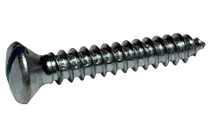 8 X 1-3/4" Type A Self Tapping Sheet Metal Screws Oval Head Slotted Drive Steel Zinc & Bake (3000/Pkg.) Authentic