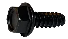 8 X 1/2" Type A Self Tapping Sheet Metal Screws Indented Hex Washer Head Unslotted Drive Steel Black Oxide (10000/Pkg.) Get Yours