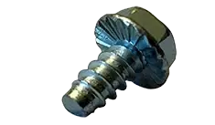 8 X 1/2" Type A Self Tapping Sheet Metal Screws Serrated Indented Hex Washer Head Slotted Drive Steel Zinc & Bake (10000/Pkg.) Premium