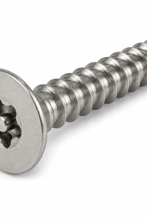 Top Rated 12 X 2" Tamper Resistant Sheet Metal Screws Flat Head Pin-In Six Lobe Drive Steel Zinc Plated (100 / Pkg.)