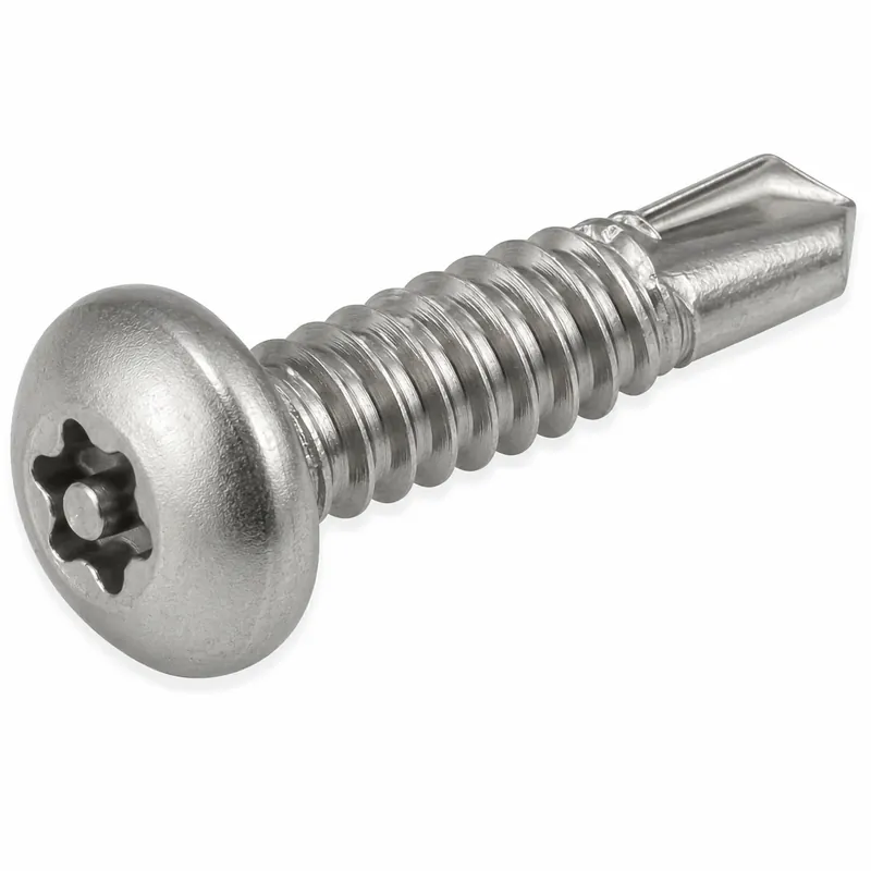 8 X 1/2" Tamper Resistant Self-Drilling Screws Button Head Pin-In Six Lobe Drive (T15) Steel Zinc Plated (100 / Pkg.) Deal