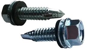 Hassle-Free Returns 10-16 X 3/4" Self-Drilling Screws Hex Washer Head Slotted Drive Bonded EPDM Washer Steel Zinc & Bake (2000/Pkg.)