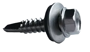 1/4"-14 X 1" Self-Drilling Screws Indented Hex Washer Head Bonded EPDM Washer 18/8 Stainless Steel (500/Pkg.) Certified