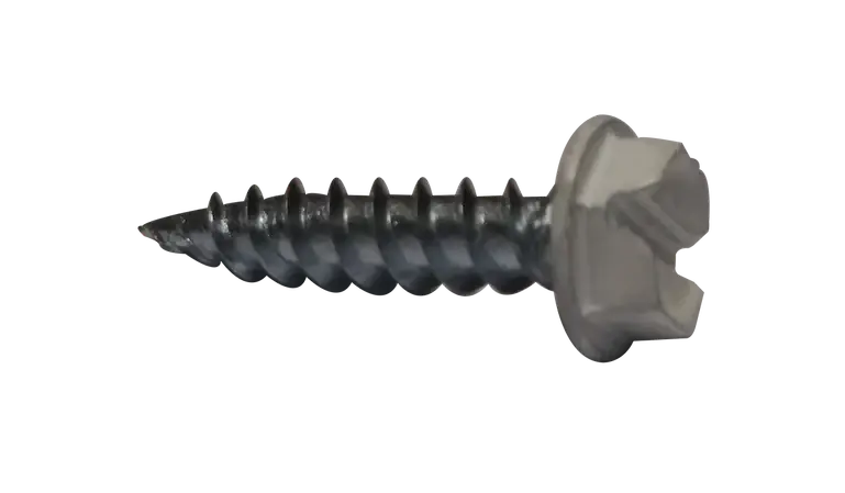 8 x 2" Self-Piercing Screws Slotted Hex Washer Head White Painted Head 1/4" Across Flats Steel Zinc Plated (4000 / Pkg.) Special Offer