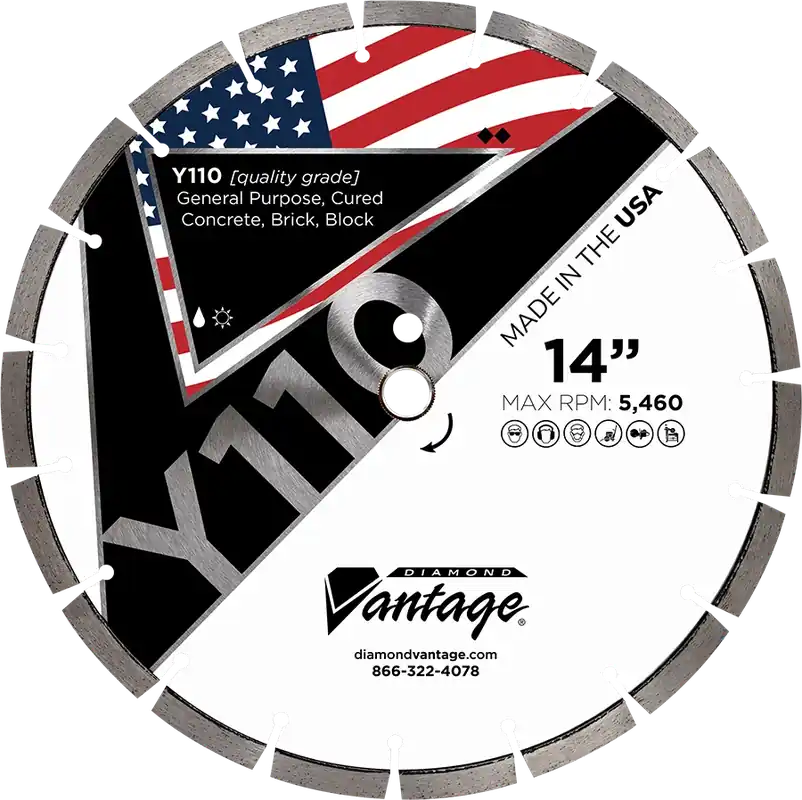 Diamond Vantage 1412BY1-2 14" x 0.125" Diamond Blade for Concrete/Masonry Y110 Sale