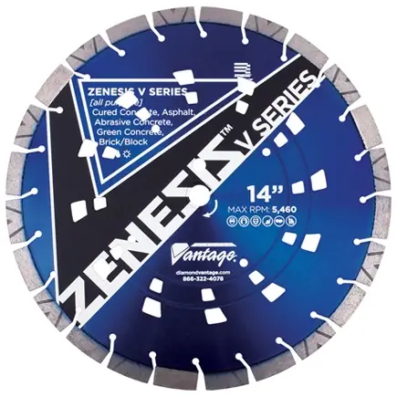 Diamond Vantage 1412BEDUZX4-AP2 14" x 0.125" Diamond Blade for All Purpose/Combo-Concrete And Asphalt ZENESIS V SERIES Deal
