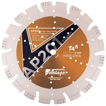 Diamond Vantage 1612EYZ-AP 16" x 0.125" Diamond Blade for Asphalt/Reinforced Concrete/Brick/Block/Cured Concrete AP201 TURBO - ALL PURPOSE Grab Now