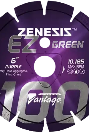 Special Offer Diamond Vantage 1208EZ100Z-HUB 12" x 0.080" Early Entry Saw Diamond Blade for Very Hard Aggregate/Early Entry Green Concrete/Flint/Chert Z100 PURPLE