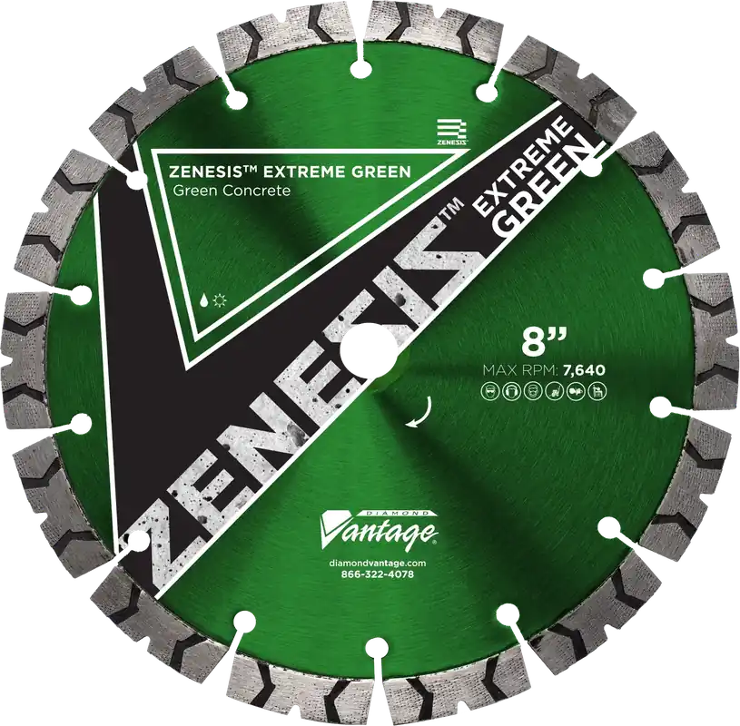 Exclusive Offer Diamond Vantage 0609KDGZX4 6" x 0.095" Diamond Blade for Green Concrete ZENESIS Extreme GREEN