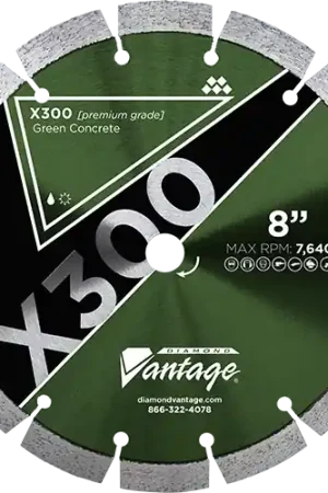 Diamond Vantage 0508ADGX3 5" x 0.080" x 5/8" Diamond Blade for Green Concrete/Very Hard Aggregate/Flint/Chert X300 - GREEN CONCRETE Time-Limited