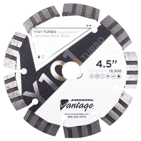Final Sale Diamond Vantage 0709UZY1-2 7" x 0.095" Diamond Blade for Concrete/Masonry Y101 TURBO