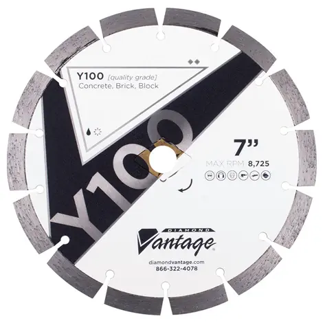 Diamond Vantage 0508CDZBY1-2 5" x 0.080" Diamond Blade for Concrete/Masonry Y100 While Supplies Last