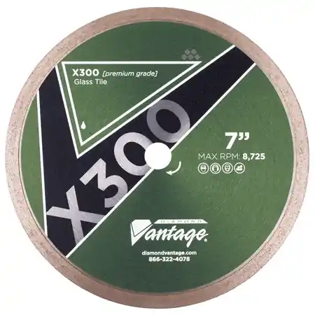 Discount Diamond Vantage 1208EGWX3 12" x 0.080" x 1" Diamond Blade for Glass Tile X300 GLASS TILE