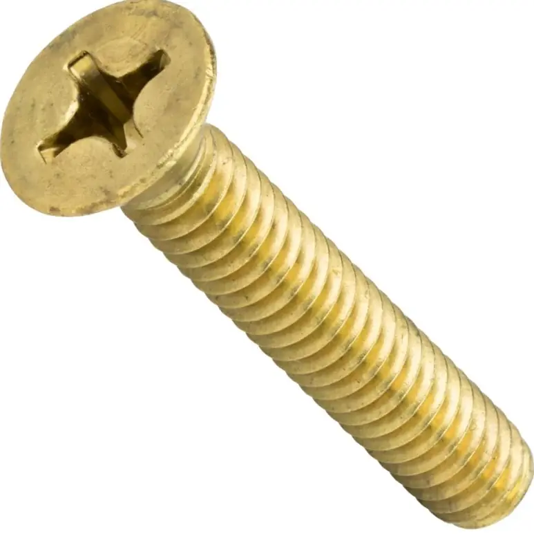 4-40 X 5/16" Flat Head Machine Screws Phillips Drive Brass (100 / Pkg.) Time-Limited