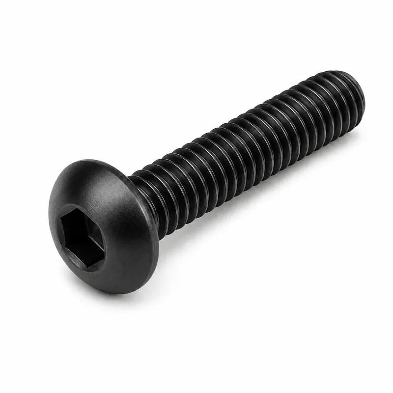 Cheap 6-32 X 9/16" Socket Cap Screws Button Head Hex Socket Drive Fully Threaded Alloy Steel Thermal Black Oxide (200 / Pkg.)