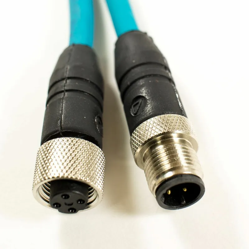 OBSOLETE - Alpha Connect Ethernet Cordset - M12 Male Straight to M12 Female Straight - 24AWG 2 Poles - DR04AR117 - Teal - 1M (3.28ft) Next Day Delivery