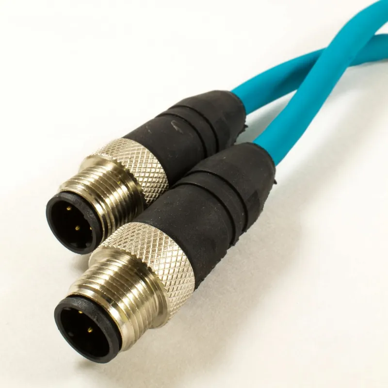 OBSOLETE - Alpha Connect Ethernet Cordset - M12 Male Straight to M12 Male Straight - 24AWG 2 Poles - DR04DR117 - Teal - 0.6M (1.97ft) Reduced Price