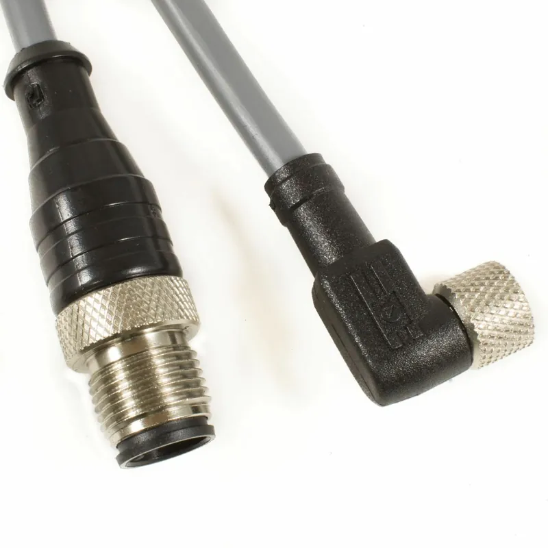 OBSOLETE - Alpha Connect EcoFlex PUR Cordset - M12 Male Straight to M8 Female 90° - 22AWG 4 Poles - DR04GW101 - Slate - 3M (9.84ft) Mega Sale