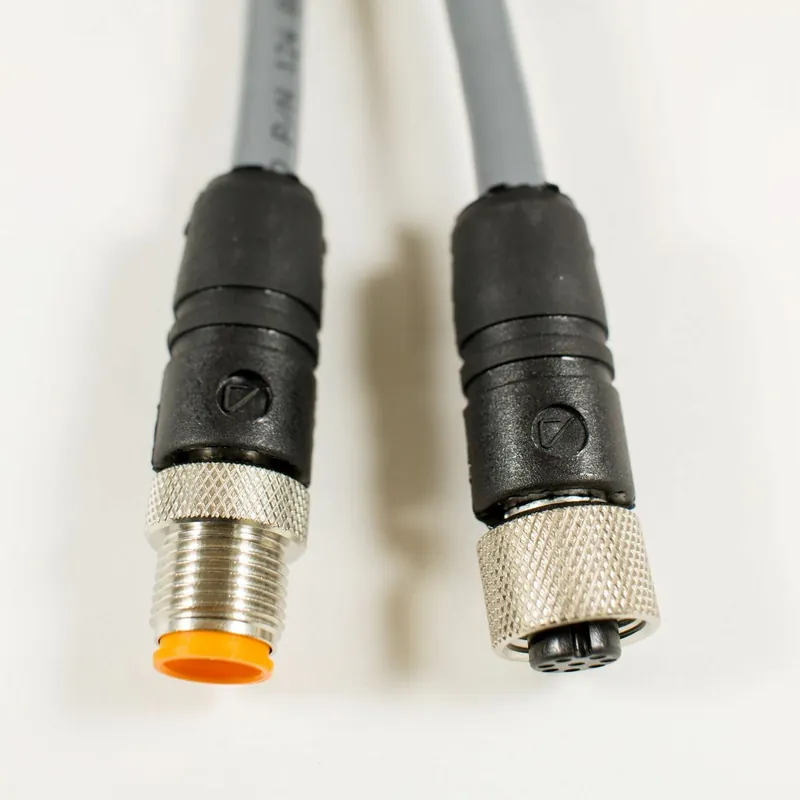 OBSOLETE - Alpha Connect Cordset - M12 Male Straight to M12 Female Straight - 24AWG 8 Poles - DR08AR124 - Slate - 10M (32.8ft) Certified