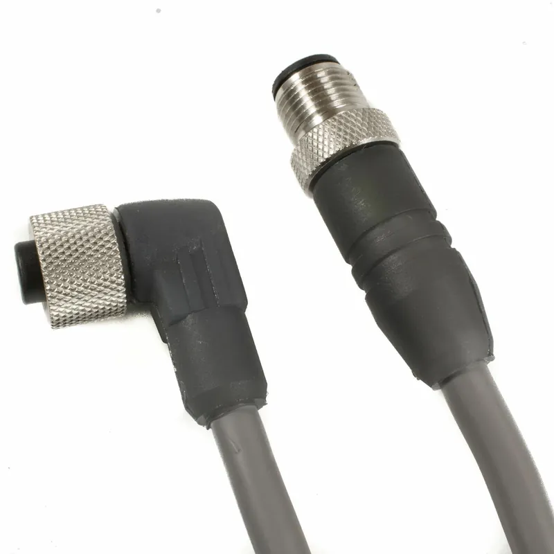 OBSOLETE - Alpha Connect Cordset - M12 Male Straight to M12 Female 90° - 24AWG 8 Poles - DR08AW103 - Slate - 1M (3.28ft) Buy Direct