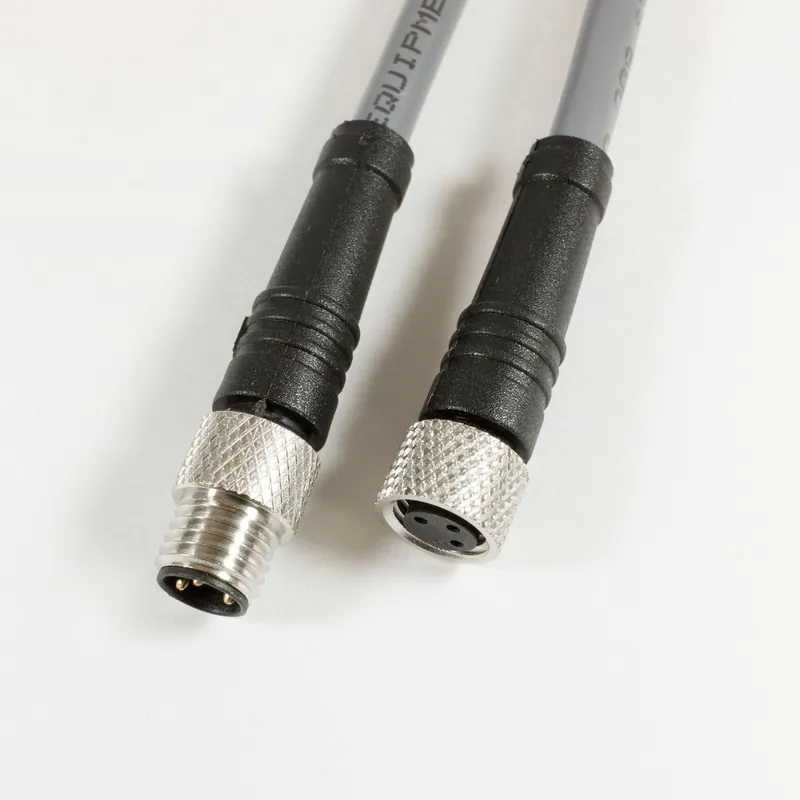 OBSOLETE - Alpha Connect EcoFlex PUR Cordset - M8 Female Straight to M8 Male Straight - 22AWG 4 Poles - GR04HR101 - Slate - 1M (3.28ft) Buy Direct