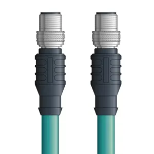 Top Rated C5E005S01 - LAPP ETHERLINE® Industrial Cordsets 26 AWG / 4 pair CAT5e - Teal Polyurethane (PUR) - M12 Male / M12 Male connectors - 1m