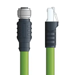 Express Delivery C6A009F02 - LAPP ETHERLINE® Industrial Cordsets 22 AWG / 4 pair CAT6A - Green Polyurethane (PUR) - M12 Female / RJ45 connectors - 2m
