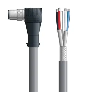 DN4110020S01 - LAPP UNITRONIC® DeviceNet Cordsets 15 & 18 AWG / 1 + 1 pair Bus - Gray PVC - M12 Male 90 deg / Wire Leads connectors - 1m Flash Sale