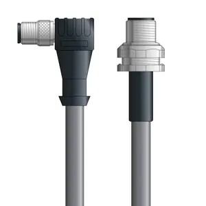 DN4110090S01 - LAPP UNITRONIC® DeviceNet Cordsets 15 & 18 AWG / 1 + 1 pair Bus - Gray PVC - M12 Male 90 deg / M12 Male Bulkhead connectors - 1m Low Price